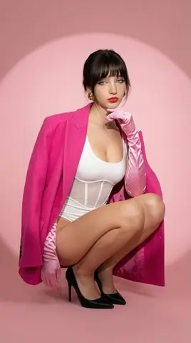 High-Fashion Pink Editorial Portrait Prompt