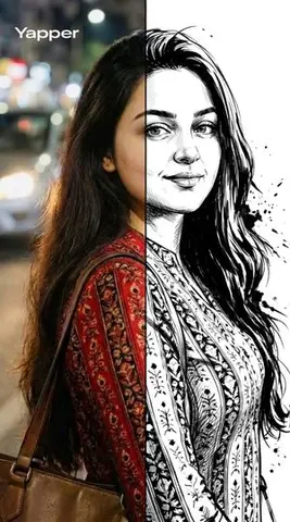 Split-Style Portrait Transformation Prompt for Nano Banana
