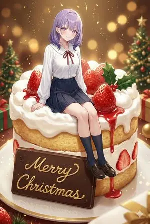 Christmas Cake with Text Plate Prompt