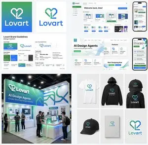 Multi-Step Design Generation for 'Lovart' Brand Identity