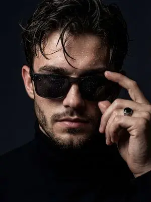 Moody Cinematic Close-Up Portrait with Wet Skin