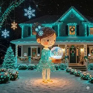 Image-to-Outdoor Christmas Decor Prompt