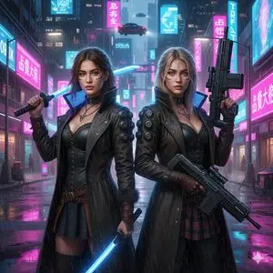 Cyberpunk Motorcycle Chase in Neon Megacity