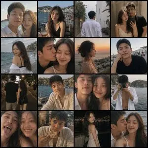 Romantic Couple Travel Album Grid