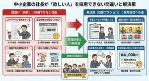 Infographic about a CEO struggling with hiring