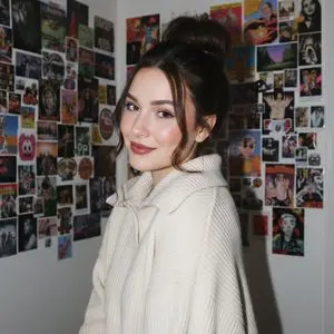 Gen Z/Y2K Flash Portrait in Poster-Covered Bedroom