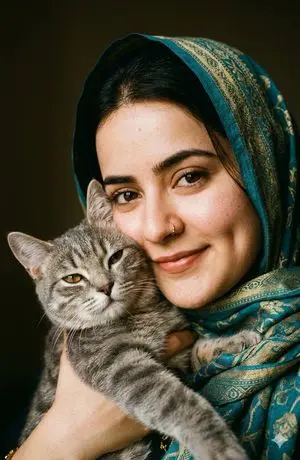 Intimate Feline Companion Portrait