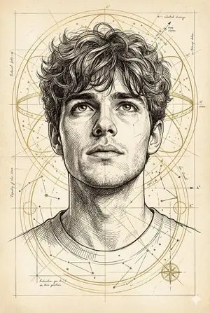 Hand-Drawn Technical Illustration Portrait Prompt