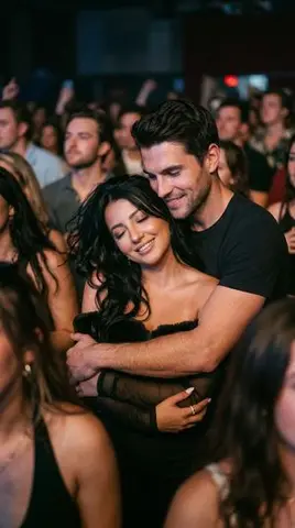 Photorealistic Concert Embrace Scene