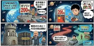 Four-Panel Manga Prompt: Oil Rush Panic