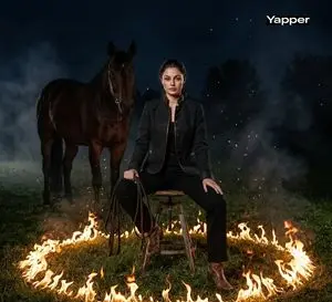 Cinematic Dark Western Portrait with Fire