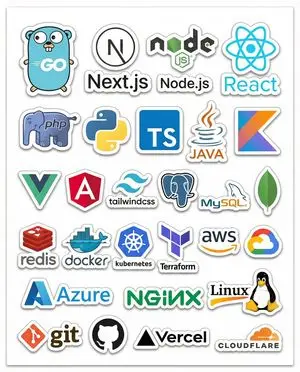 Print-Ready Tech Stack Sticker Sheet Prompt