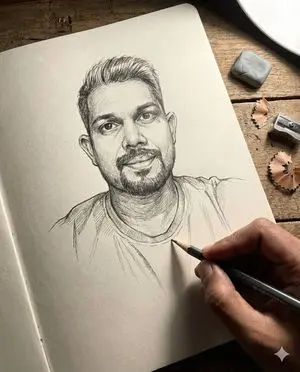 Anamorphic Graphite Sketch Illusion Prompt