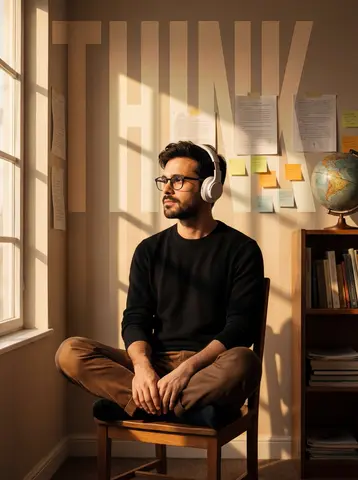 A cinematic portrait of a young man in the