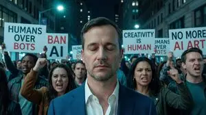 Image-to-Image: Changing Background to Anti-AI Protest