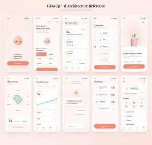 GlowUp App UI Board