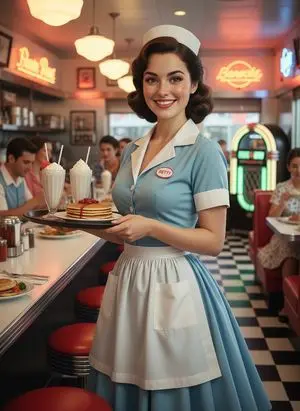 1950s American Diner Waitress