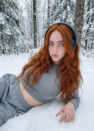Frozen Beats: Winter Forest Portrait with Headphones