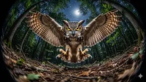 Fisheye Perspective of a Mouse and Owl