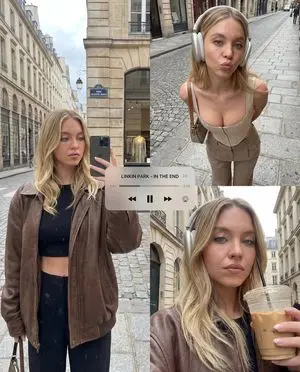 Urban Fashion Collage with Sydney Sweeney Identity Preservation