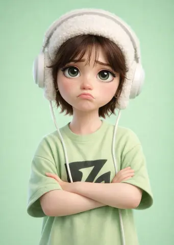 A stylized 3D cartoon character of a [PERSON] with