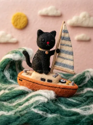 "targetstyle": "Handcrafted needle-felted wool miniature"