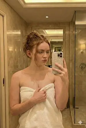 Candid Bathroom Mirror Selfie (Redhead Likeness)