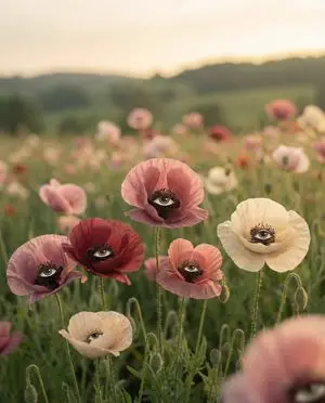 Surreal Poppies with Eyes