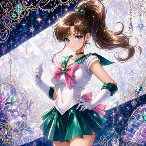 Ornate Emerald Magical Girl Portrait