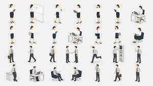 Isometric Business People Set