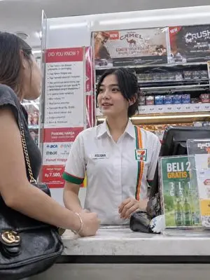 Candid Convenience Store Cashier