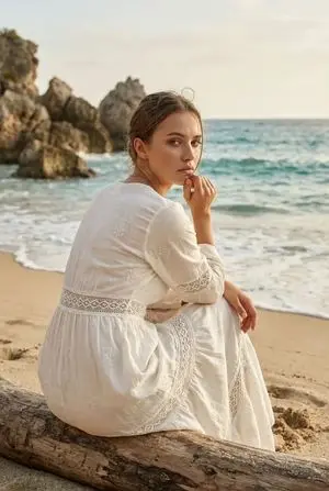 Cinematic Beach Portrait at Golden Hour