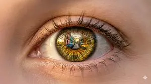 Macro Eye Portrait with Havana Reflection