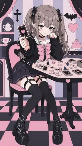 Pastel Goth Girl Playing Cards