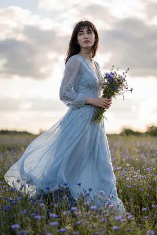 Flowing Gown Wildflower Meadow