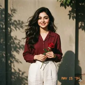Retro 90s Movie Fashion Portrait