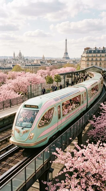 Luxurious Retrofuturistic Train Exterior