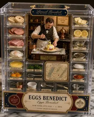 Luxury Eggs Benedict Diorama Box
