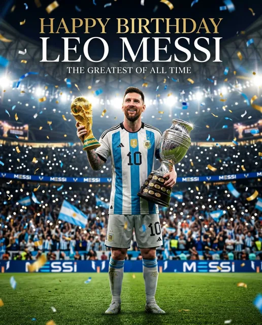 Lionel Messi Birthday Tribute Poster