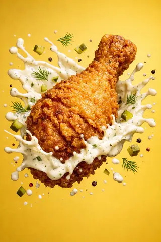Epic 8K cinematic fantasy food scene: a colossal crispy