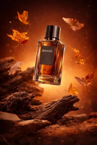 Ultra-realistic luxury perfume product shot (9: 16, 4K)