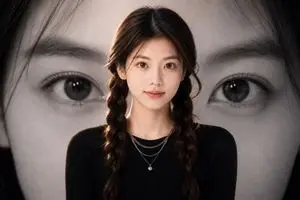 Black-and-White Eye Backdrop Portrait