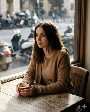 Cinematic Portrait in a Cozy Cafe