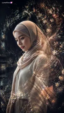 Ethereal Hijab Portrait in Golden Light