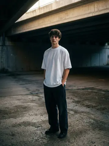 A moody, urban portrait of me standing under a