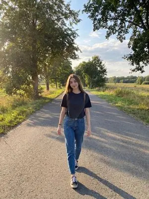 Natural Lifestyle Portrait on Country Road at Golden Hour