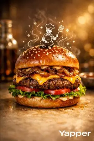 Luxury Food Advertisement Photography with Illustrated Chef