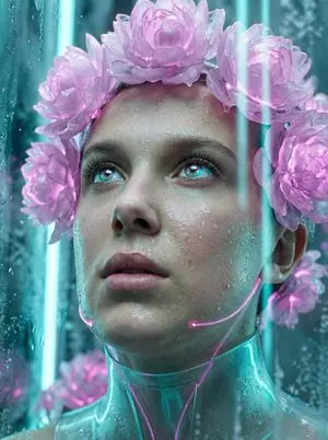 Synthetic Flora Prophecy (Sci-Fi Portrait)