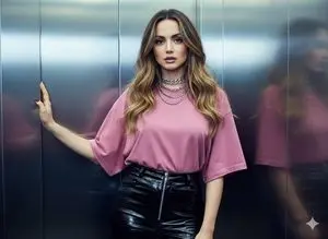 Ana de Armas Teenage Lookalike in an Elevator
