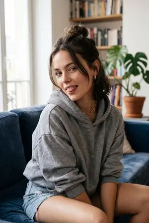 Playful Tongue Out Lifestyle Portrait